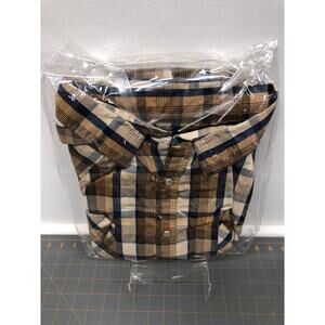 High Noon Men Western Shirt Pearl Snap Tan/Brown/Navy XXL 2XL TL